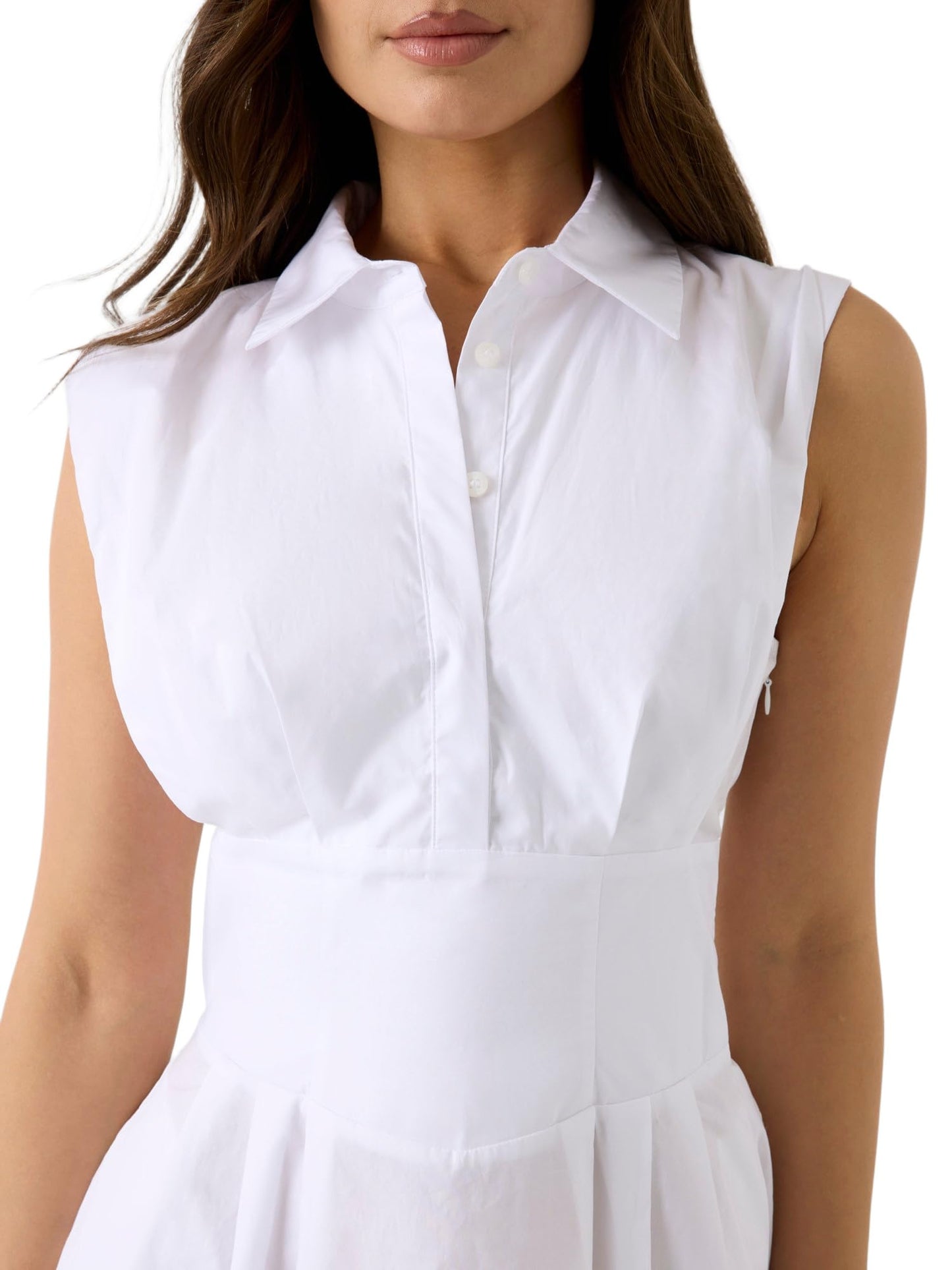 GUESS Langes Hemdkleid, Reines Weiß, 36