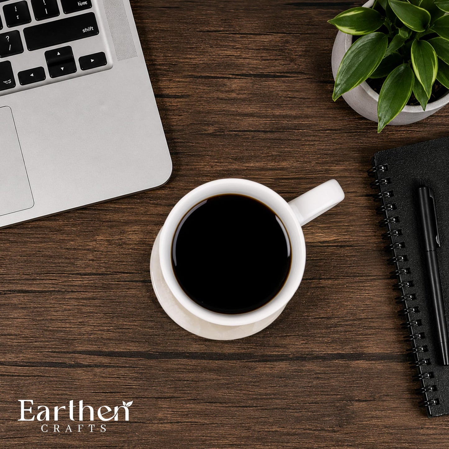 Earthen Crafts Marmor-Untersetzer, rund, handgefertigt, 8,9 cm, cremefarben, Onyx-Stein, Untersetzer für Getränke, mit Halter und Deckel, ideal für Esstisch, Couchtisch und Bürotisch, 6 Stück