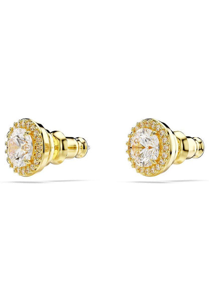 Swarovski Una Angelic Ohrstecker, Vergoldete Ohrringe mit Strahlenden Swarovski Kristallen im Rundschliff