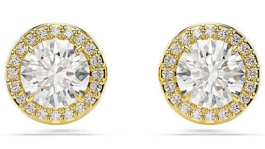 Swarovski Una Angelic Ohrstecker, Vergoldete Ohrringe mit Strahlenden Swarovski Kristallen im Rundschliff
