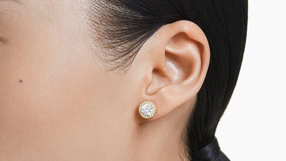 Swarovski Una Angelic Ohrstecker, Vergoldete Ohrringe mit Strahlenden Swarovski Kristallen im Rundschliff