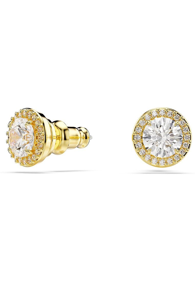 Swarovski Una Angelic Ohrstecker, Vergoldete Ohrringe mit Strahlenden Swarovski Kristallen im Rundschliff