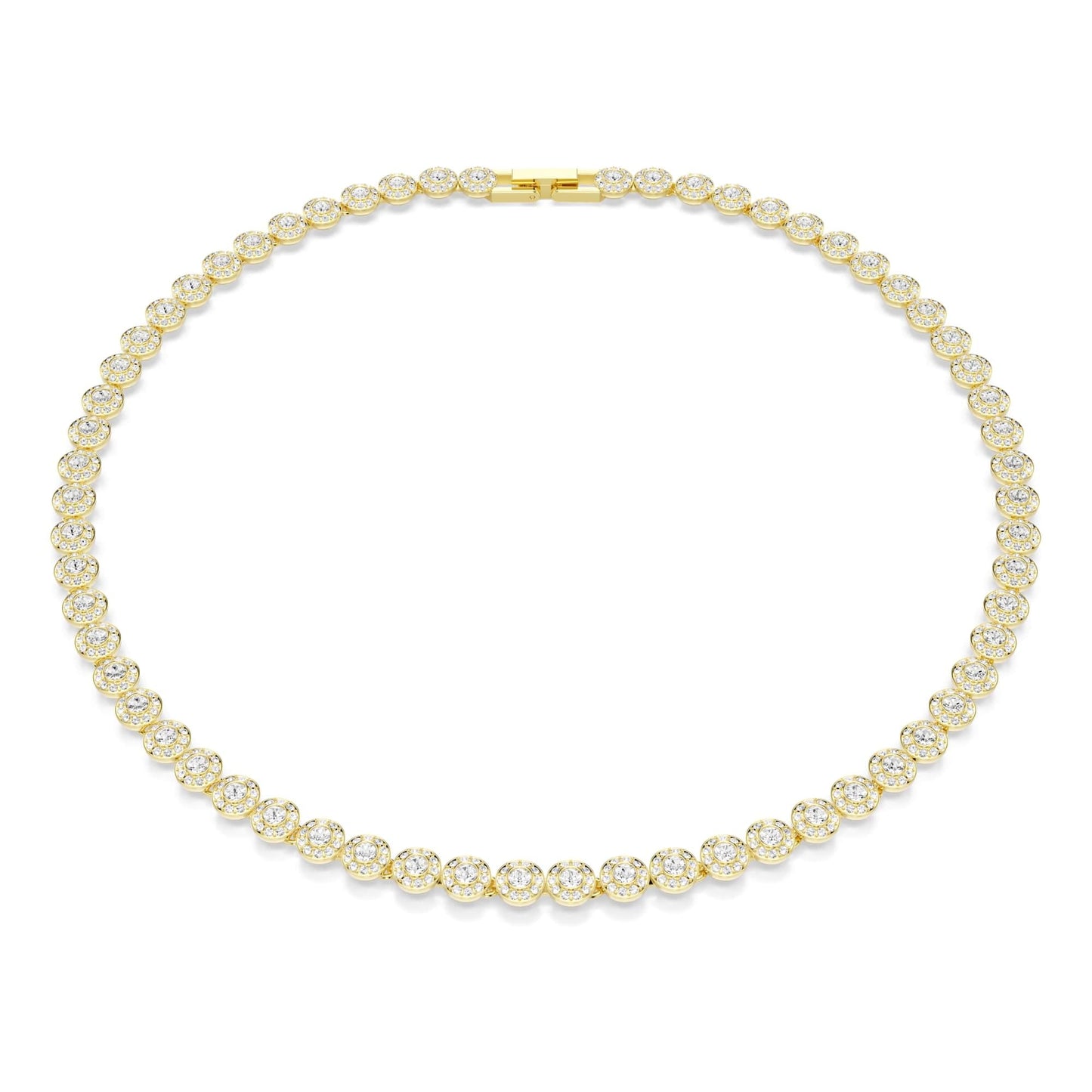Swarovski Una Angelic Halskette, Rundschliff, Klein, Weiß, Goldlegierungsschicht