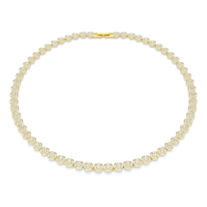Swarovski Una Angelic Halskette, Rundschliff, Klein, Weiß, Goldlegierungsschicht