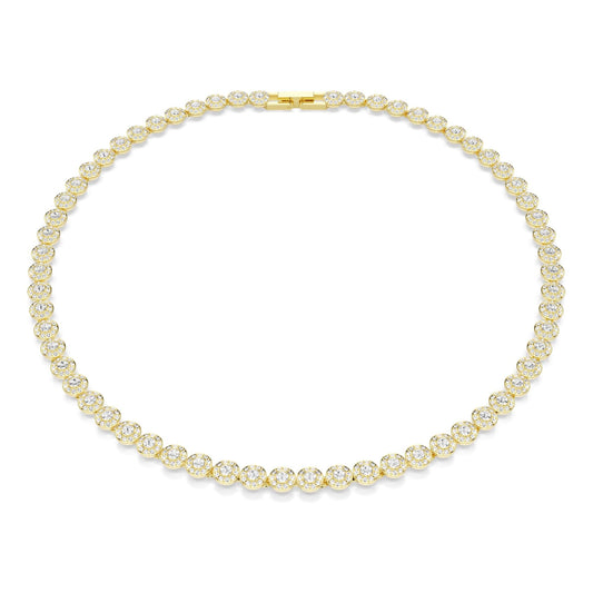 Swarovski Una Angelic Halskette, Rundschliff, Klein, Weiß, Goldlegierungsschicht