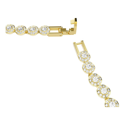 Swarovski Una Angelic Halskette, Rundschliff, Klein, Weiß, Goldlegierungsschicht