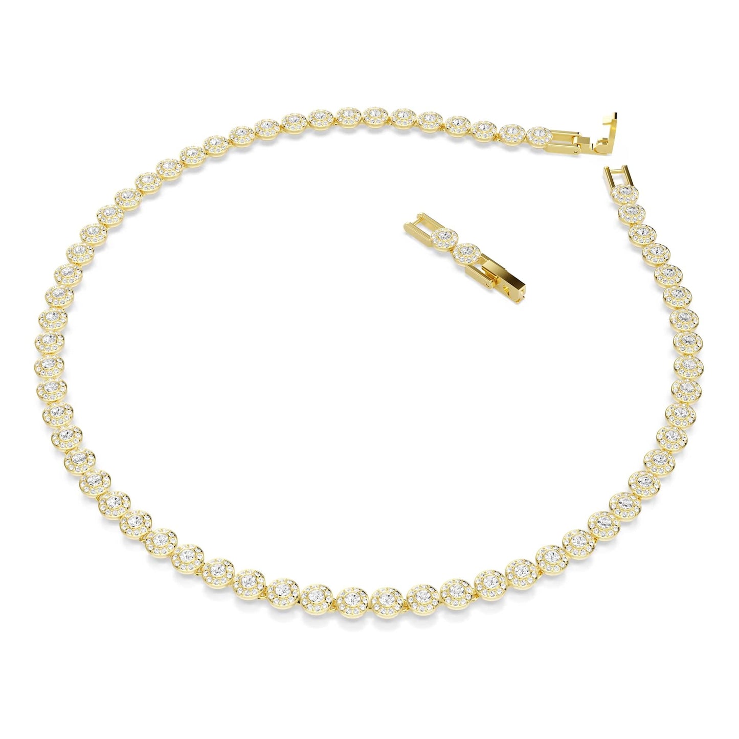 Swarovski Una Angelic Halskette, Rundschliff, Klein, Weiß, Goldlegierungsschicht