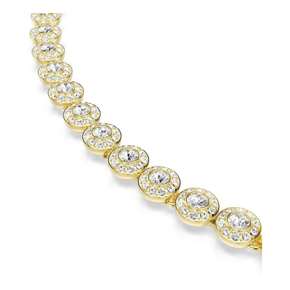 Swarovski Una Angelic Halskette, Rundschliff, Klein, Weiß, Goldlegierungsschicht