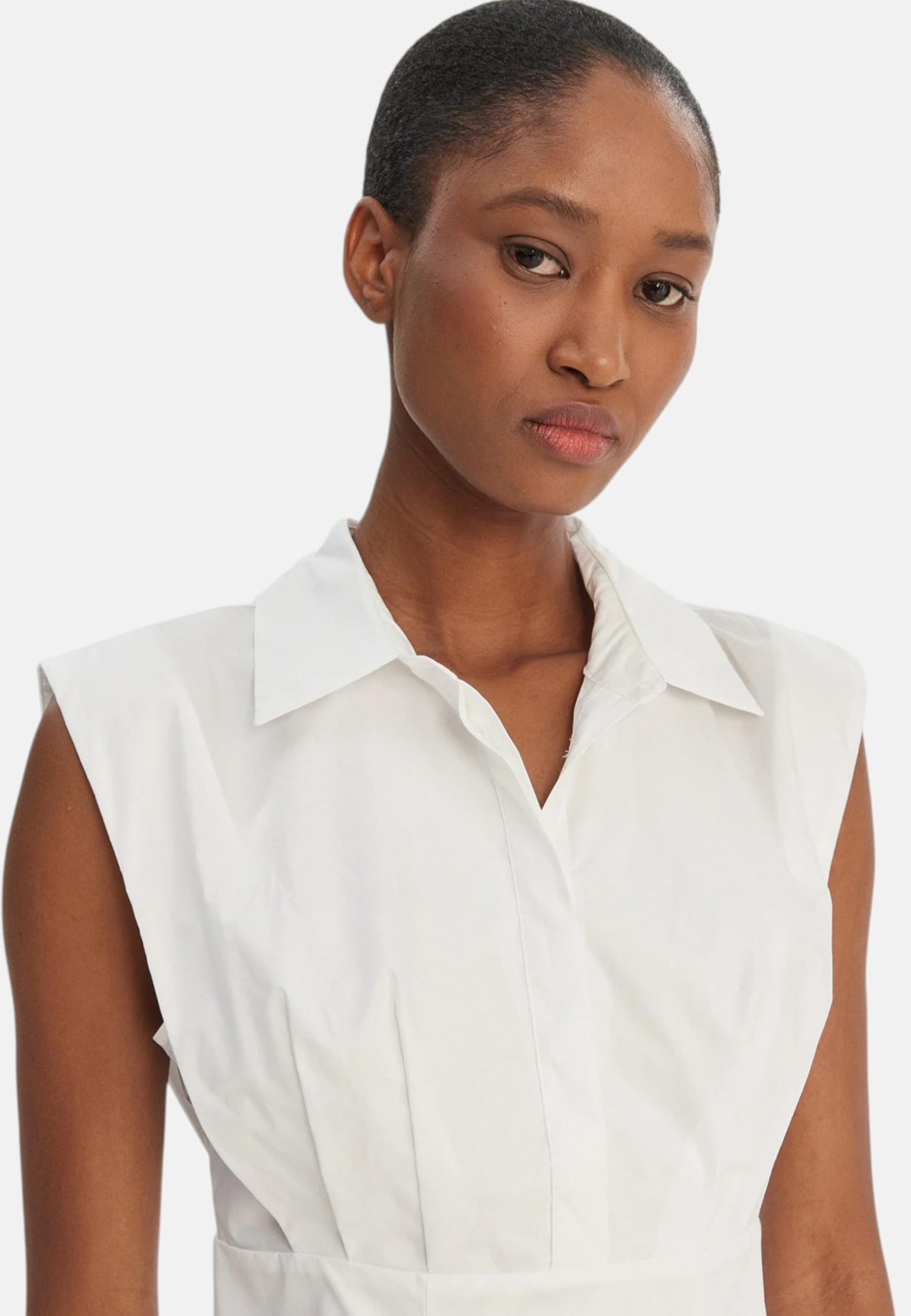 GUESS Langes Hemdkleid, Reines Weiß, 36