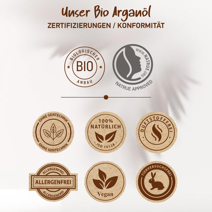 ARGANÖL BIO KALTGEPRESST | 100% Rein | Für Haare Haut & Nägel | Pipette+Pumper | Original aus Marokko | 100ml im lichtgeschützten Braunglas | Für Kosmetik | Feuchtigkeitspflege von Soena