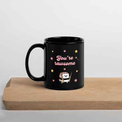 You're rawsome sushi mug black